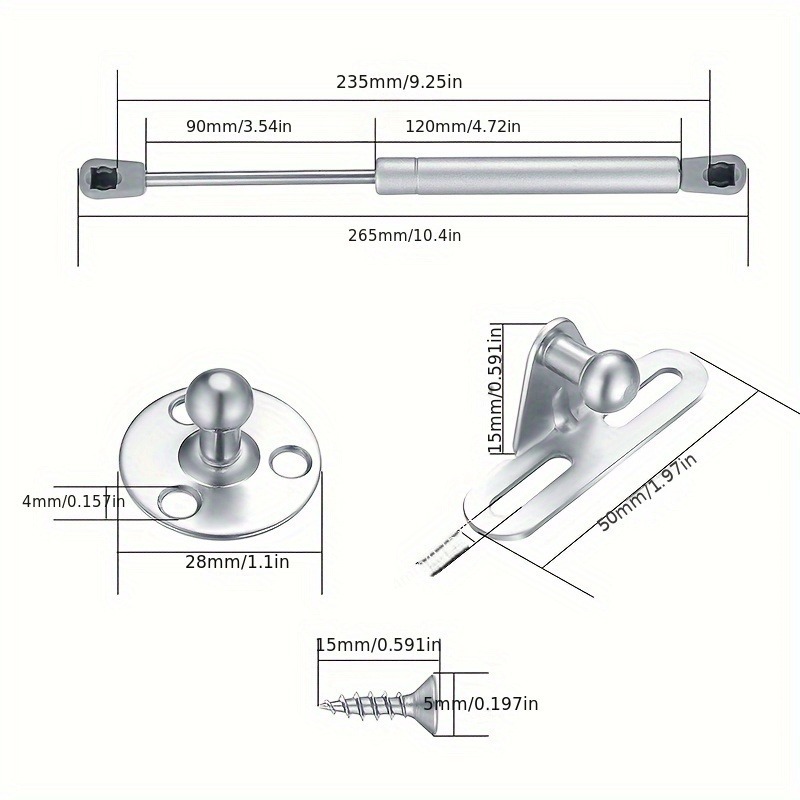 قطعتان من دعامات الرفع بالغاز  - مراجعة Cabinet Hinge Overlay وسعره